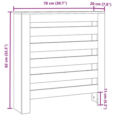 vidaXL Radiator Cover Sonoma Oak 78x20x82 cm Engineered Wood