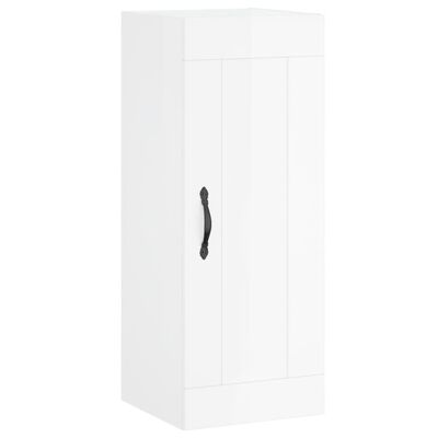 vidaXL Highboard High Gloss White 34.5x34x180 cm Engineered Wood