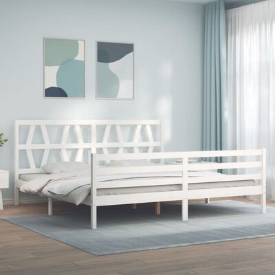 vidaXL Bed Frame without Mattress White 200x200 cm Solid Wood