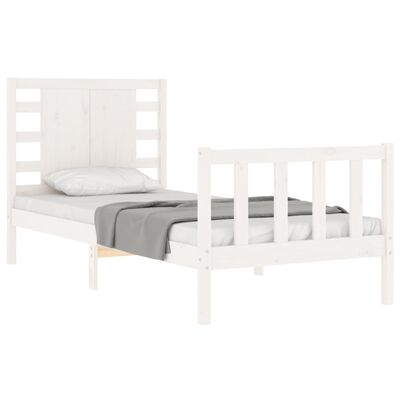 vidaXL Bed Frame without Mattress White 100x200 cm Solid Wood Pine