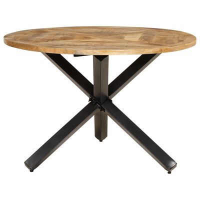 vidaXL Dining Table Ø110x75 cm Solid Wood Rough Mango