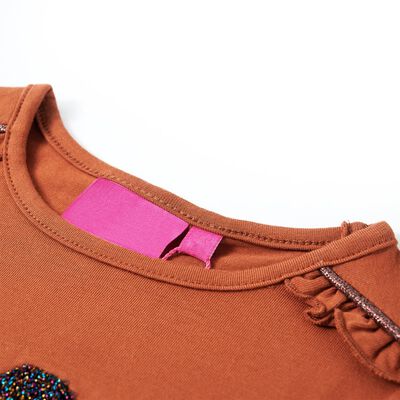 Kids' T-shirt with Long Sleeves Cognac 128