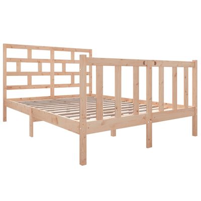 vidaXL Bed Frame without Mattress Solid Wood 140x190 cm (810062+814194)