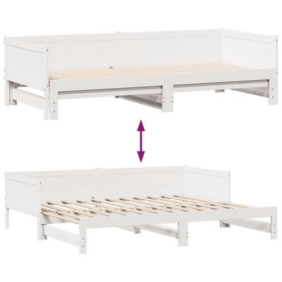 vidaXL Daybed with Trundle and Drawers without Mattress White 80x200 cm