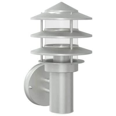 vidaXL Outdoor Wall Light Silver Stainless Steel