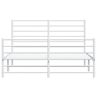 vidaXL Metal Bed Frame without Mattress with Footboard White 120x190 cm Small Double