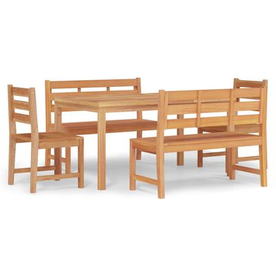 vidaXL 5 Piece Garden Dining Set Solid Wood Teak