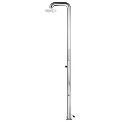 vidaXL Garden Shower with Grey Base 230 cm Stainless Steel