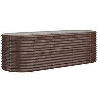 vidaXL Garden Raised Bed Powder-coated Steel 224x80x68 cm Brown