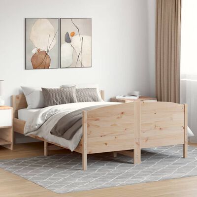 vidaXL Bed Frame without Mattress 140x190 cm Solid Wood Pine