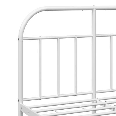 vidaXL Metal Bed Frame without Mattress with Headboard White 120x200 cm