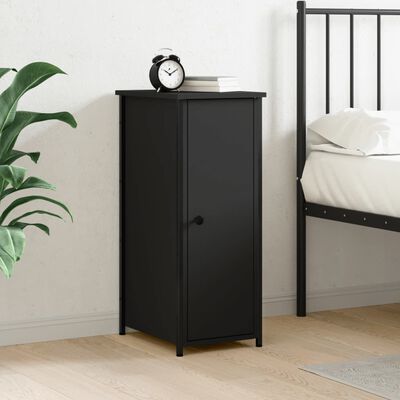 vidaXL Bedside Cabinet Black 32x42x80 cm Engineered Wood