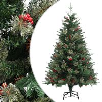 vidaXL Christmas Tree with Pine Cones Green 120 cm PVC&PE