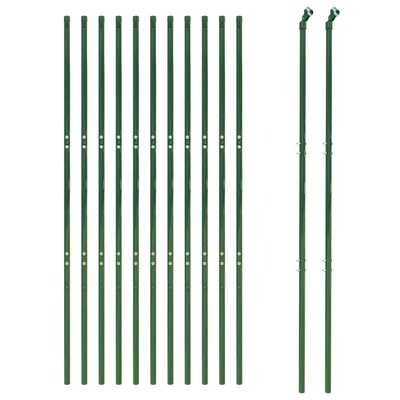 vidaXL Chain Link Fence Green 1.4x25 m