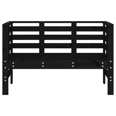 vidaXL Garden Bench Black 111.5x53x71 cm Solid Wood Pine