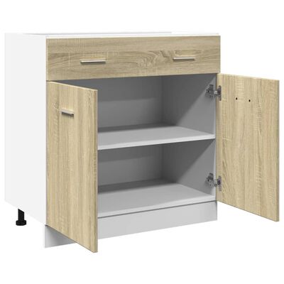 vidaXL Drawer Bottom Cabinet Sonoma Oak 80x46x81.5 cm Engineered Wood