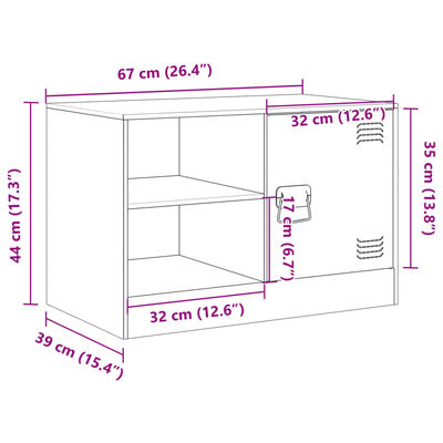 vidaXL TV Cabinet Anthracite 67x39x44 cm Steel