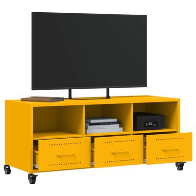 vidaXL TV Cabinet Mustard Yellow 100.5x39x43.5 cm Steel