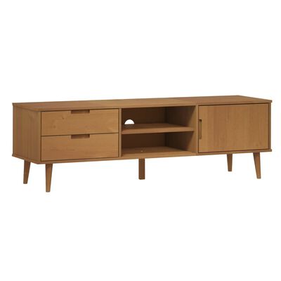 vidaXL TV Cabinet MOLDE Brown 158x40x49 cm Solid Wood Pine