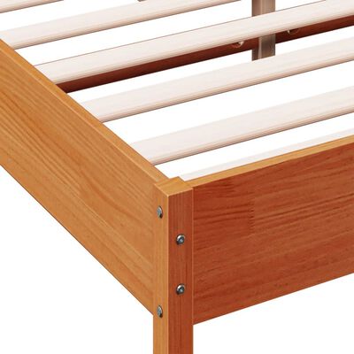 vidaXL Bed Frame without Mattress Wax Brown 150x200 cm King Size Solid Wood Pine