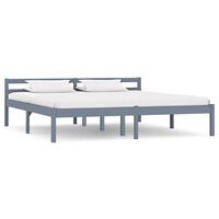 vidaXL Bed Frame without Mattress Grey Solid Pine Wood 160x200 cm