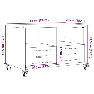 vidaXL TV Cabinet Pink 68x39x43.5 cm Steel