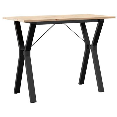 vidaXL Dining Table Y-Frame 100x50x75 cm Solid Wood Pine and Cast Iron