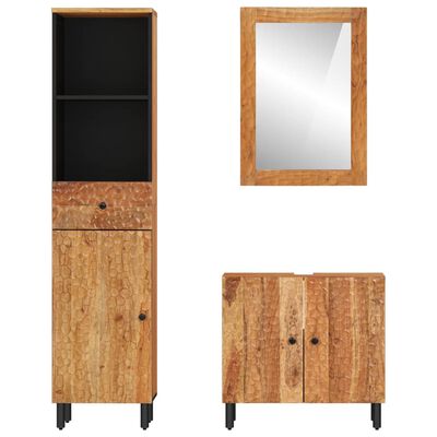 vidaXL 3 Piece Bathroom Cabinet Set Solid Wood Acacia