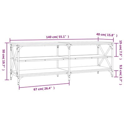 vidaXL TV Cabinet Brown Oak 140x40x50 cm Engineered Wood