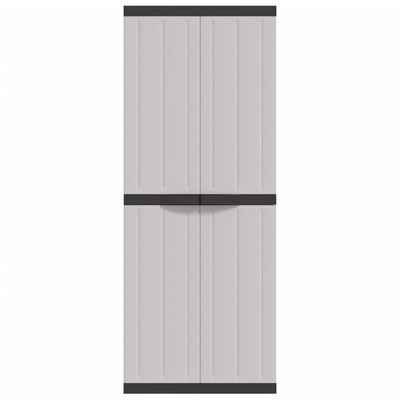 vidaXL Outdoor Storage Cabinet Grey and Black 65x37x165 cm PP