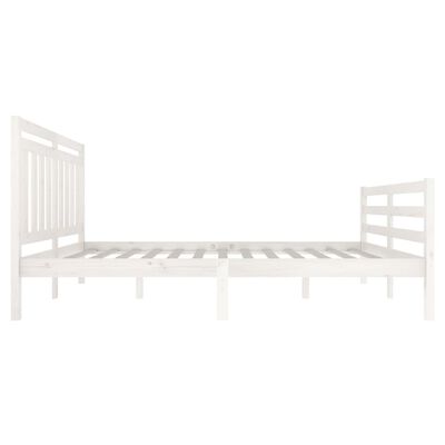 vidaXL Bed Frame without Mattress White Solid Wood 120x200 cm (810426+814085)