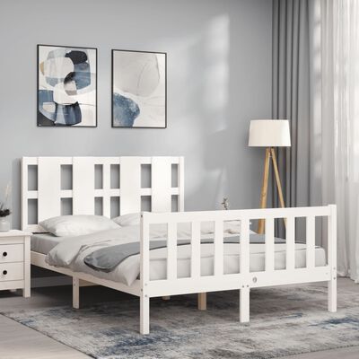 vidaXL Bed Frame without Mattress White 140x200 cm Solid Wood Pine