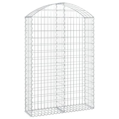 vidaXL Arched Gabion Basket 100x30x140/160 cm Galvanised Iron