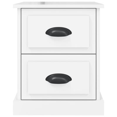 vidaXL Bedside Cabinet High Gloss White 39x39x47.5 cm Engineered Wood