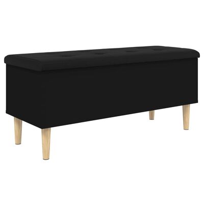 vidaXL Storage Bench Black 102x42x46 cm Engineered Wood