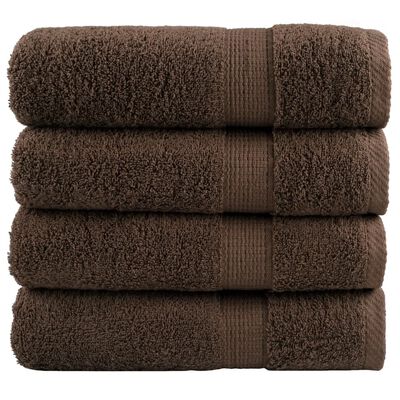 vidaXL Premium Hand Towels SOLUND 4pcs Brown 50x100cm 600gsm