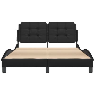 vidaXL Bed Frame without Mattress Black 120x200 cm Faux Leather