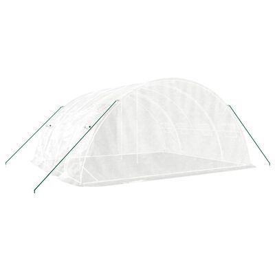 vidaXL Greenhouse with Steel Frame White 20 m² 5x4x2.3 m