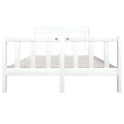 vidaXL Bed Frame without Mattress White Solid Wood 140x190 cm (810063+814095)