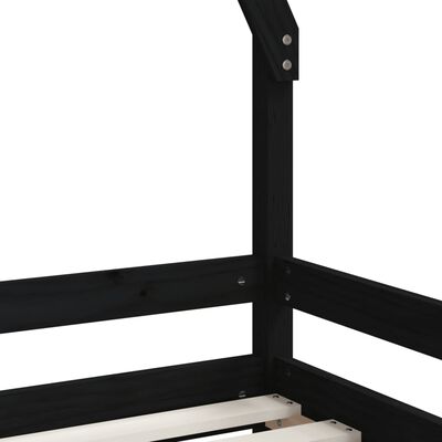 vidaXL Kids Bed Frame Black 80x200 cm Solid Wood Pine