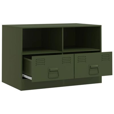 vidaXL TV Cabinet Olive Green 67x39x44 cm Steel