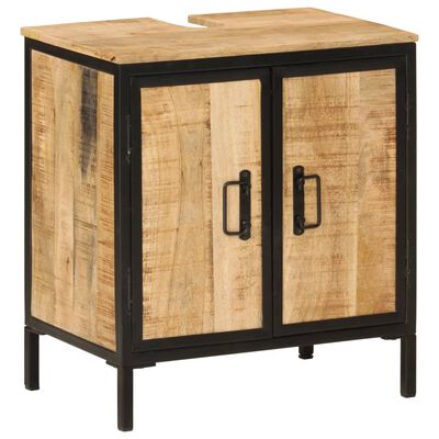 vidaXL Bathroom Sink Cabinet 55x35x60 cm Solid Wood Mango and Iron