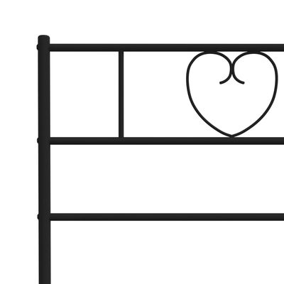 vidaXL Metal Bed Frame without Mattress with Headboard Black 90x190 cm Single