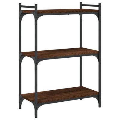 vidaXL Bookcase 3-Tier Brown Oak 60x30x86 cm Engineered Wood