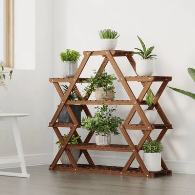 vidaXL Flower Stand 110x25x105 cm Solid Wood Fir