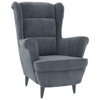 vidaXL Armchair Dark Grey Velvet