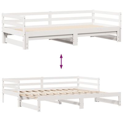 vidaXL Daybed with Trundle and Drawers without Mattress White 80x200 cm