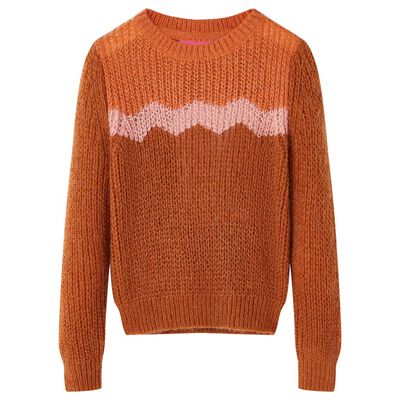 Kids' Sweater Knitted Cognac 140