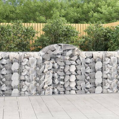 vidaXL Arched Gabion Baskets 4 pcs 200x50x100/120 cm Galvanised Iron