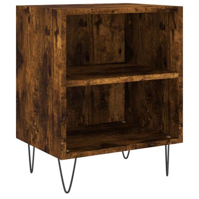 vidaXL Bedside Cabinet Smoked Oak 40x30x50 cm Engineered Wood